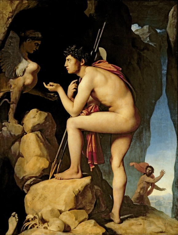 Edipo y la esfinge (Œdipe explique l'énigme du sphinx) Dominique Ingres, 1808 óleo sobre lienzo • Neoclasicismo 189 × 144 Museo del Louvre, París, Flag of France.svg Francia